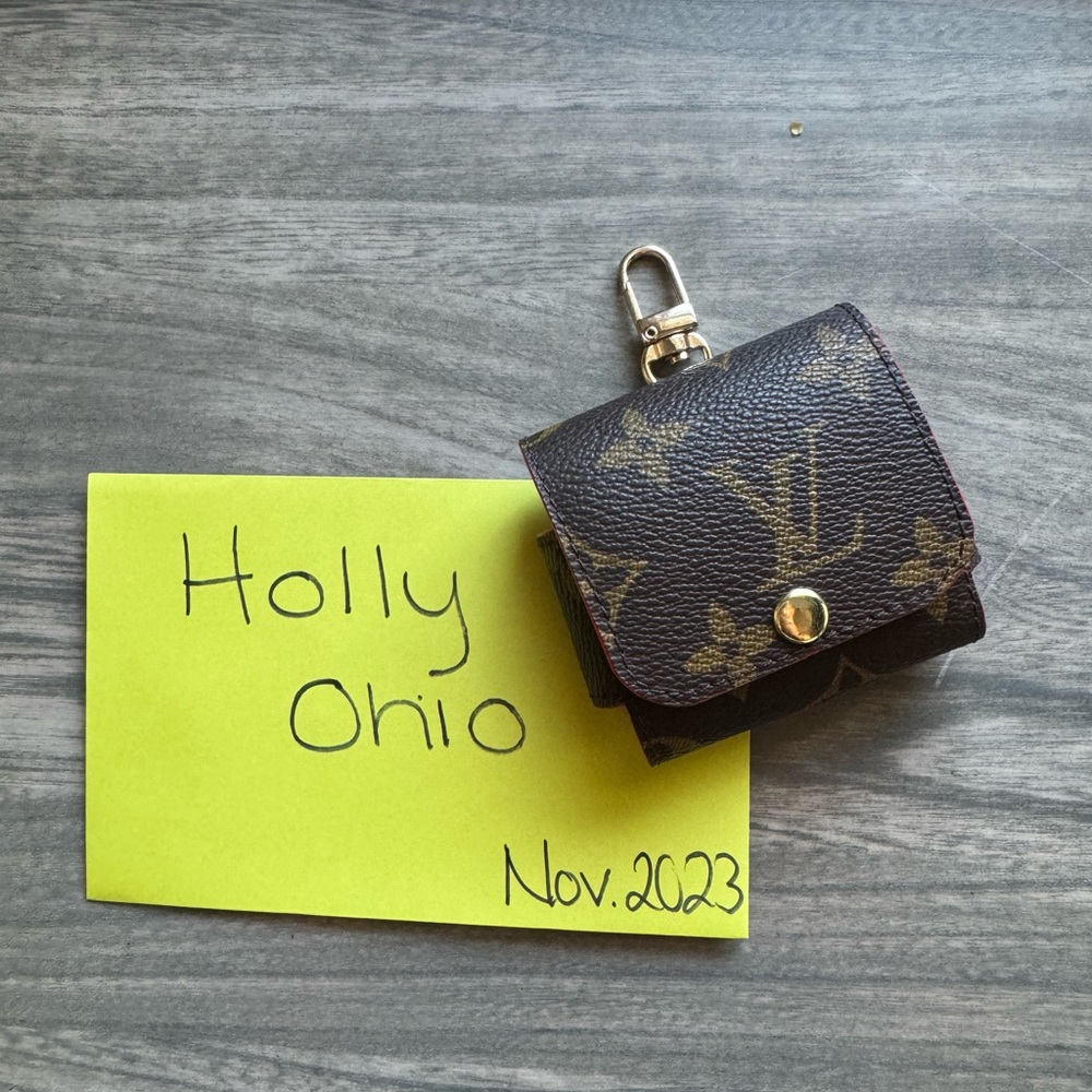 Handmade Apple AirPods Pro Case made with Recycled Louis Vuitton Canvas!